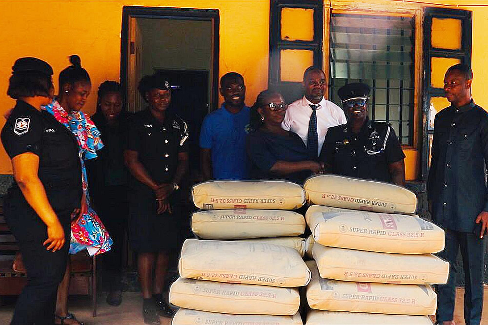 Donation of Cement to Nkawkaw Police